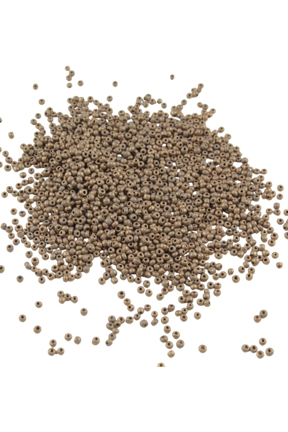 1_org_zoom-331.jpg 08 Kum 3 mm Mat Açık Metalik Bronz Boncuk (90 Gr ) - Görsel 1