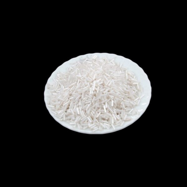 6x2 mm İnci Krem Boru Boncuk 100 Gr