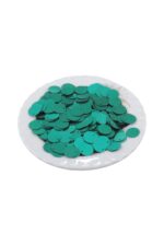 Metalize Yeşil 12 mm Yandan Delikli Plastik Pul Payet 25 Gr (Tülbent, Oya, Havlu Malzemesi) - Görsel 2